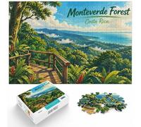 Monteverde Forest Costa Rica Illustration Jigsaw Puzzle, 1000 Piece | For Christmas and winter evenings: Adult jigsaw puzzle with 1000 pieces works as both a festive gift and an indoor activity.