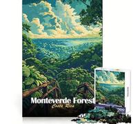 Monteverde Forest Costa Rica Illustration Jigsaw Puzzles 1000 Piece for Adults Stress Less Stress Relief Home Enjoyable Night Activity (38x52cm)