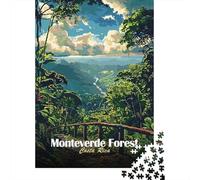 Monteverde Forest Costa Rica Landscape Art 1000 Piece Jigsaw Puzzle, Lakeside Architecture Scene, Screen-Free Fun, Thick Cardboard Pieces, for Families, 38x26cm/1000pcs
