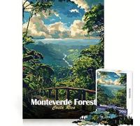 Monteverde Forest Costa Rica Landscape Art 1000-piece Puzzle for Adults Cognitive Train Tight Connection Pattern Build Wall Art (38x26cm)
