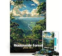 Monteverde Forest Costa Rica Landscape Art 1000-piece Puzzle for Adults Cognitive Train Tight Connection Pattern Build Wall Art (38x26cm)