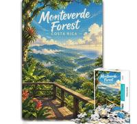 Monteverde Forest Costa Rica Landscape Art Adult Puzzle 1000pcs (52x38cm) | For cold evenings at home: Adult jigsaw puzzle with 1000 pieces; for family downtime during the festive period.