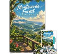 Monteverde Forest Costa Rica Landscape Art Jigsaw Puzzle, 1000 Pieces | Border-first building - a clear build method in spare time.