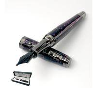 Monteverde Invincia Vega Starlight Purple Fountain Pen - Broad Nib, Artistic Design, Premium Writing Instrument