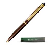 Monteverde USA Poquito Stylus Pen - Classic Brown | Compact Metal Ballpoint Pen with Capacitive Stylus | Refillable with D1 Standard International Mini Ballpoint Refills