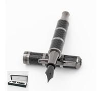 Monteverde USA Regatta Sport Full Carbon Fountain Pen in Black - Fine Nib, Carbon Fiber and Gunmetal Pen, Refillable with Converter, Premium Gift