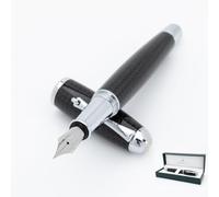 MONTEVERDE USA Super Mega Carbon Fiber/Chrome Trim Fountain Pen - Medium Nib