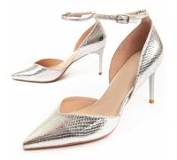 Montevita Womens Heel Shoe Festshoe6 In Silver - Size EU 40
