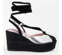 Montevita Womens Wedge Espadrille Balenci6 Silver - Size EU 40