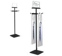 Montex Umbrella Bag Stand, Umbrella Holder Stand with Free 200 Disposable Large Plastic Umbrella Bags, Wet Umbrella Bags Stand, Black