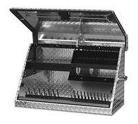 Montezuma - ME300AL - 30-Inch Portable TRIANGLE Toolbox - Multi-Tier Design - Heavy-Duty Tread Brite Aluminum Construction - SAE and Metric Storage Chest - Weather-Resistant - Lock and Latching System