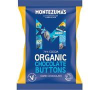 Montezuma's 74% Cocoa, Organic Dark Chocolate Buttons, Gluten Free & Naturally Vegan, 120g Bag