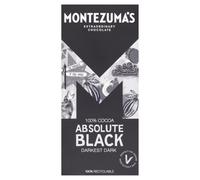 Montezuma's Absolute Black, 100% Cocoa, Dark Chocolate, Gluten Free & Naturally Vegan, 90g Bar