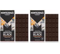 Montezuma's Absolute Black, 100% Cocoa, Dark Chocolate Orange & Cocoa Nibs, Gluten Free & Naturally Vegan, 90g Bar (Pack of 2)
