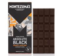 Montezuma's Absolute Black 100 Percent Cocoa Nibs and Orange Bar, 100 g, Pack of 6