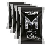 Montezuma's Absolute Black, 100% Cocoa, Darkest Dark Buttons, Gluten Free & Naturally Vegan, 120g Bag (Pack of 4)