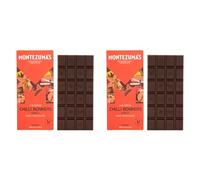 Montezuma's Chilli Bonkers, 74% Cocoa, Dark Chocolate With Chilli, Gluten Free, Naturally Vegan & Organic, 90g Bar (Pack of 2)