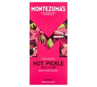 Montezuma's Hot Pickle, 37% Cocoa, Milk Chocolate with Chilli & Lime, Gluten Free & Organic, 90g Bar