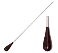 Montford Conductor's Baton - 14" Ebony Wood Pear-Shaped Grip with White Lacquered Stick, Ergonomically Balanced for Orchestral & Band Conducting - MFBE14P