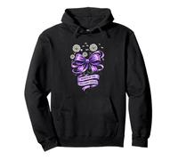 Month of the Military Child Dandelion Purple Bow Pullover Hoodie
