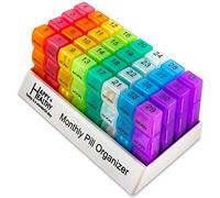 Month Pill Box Organizer - 3-Times-A-Day | Morning-Noon-Night - 30 Day Pill Case with 32 Daily Compartments for Vitamins, Supplements, Medication - Travel Monthly Pill Organizer 3 Times A Day
