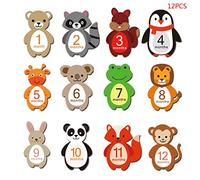 Month Stickers for Baby Boy Girl Animal with Big Belly Print Set of 12 Unisex Creatures Baby Stickers Sealant Tape