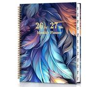 Monthly Academic Diary 2025-2026 - 18 Month A4 Planner, Jul. 2024 - Dec. 2025, Month to View, 22.5 x 27.5 cm, Large Calendar With Double-Sided Pocket, Spiral-Bound for Women, Men