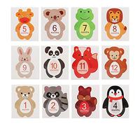 Monthly Baby Sticker, Cute Cartoon Picture Stickers 12pcs Newborn Baby Sticker for 1-12 Month Memories Photo Props
