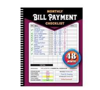 Monthly Bill Payment Checklist: 4-Year Bill Tracker Notebook for Families & Money Managers | Budget Planner Notebook for Bill Organization | Multiple Colors & Styles (Red)