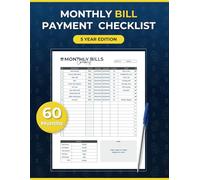 Monthly Bill Payment Checklist, 60-Month Budget Planner & Financial Tracker: 5-Year Organiser with Monthly, Quarterly & Yearly Spreads for Expense ... Log, Money Management & Financial Freedom
