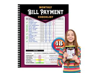 Monthly Bill Payment Checklist, The Book Of Bill Tracker Notebook, Bill Book Accounts Management, The 4-Year Guide For Families Money Managers, Budget Planner For Financial Ledger