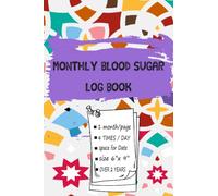 Monthly blood sugar log book: Blood sugar log book, blood glucose tracker, Over 2 Years, Diabetics journal, Small Size 6"x9" 28 Pages.