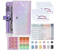 Monthly Budget Planner | A6 Budgetary Kit Binding Money Management Bidgets Bandinatories with 12pcs Budgets Plugs and 21pcs Stickers, Money Organizer for Cash Saving