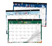 Monthly Calendar 2025-2026 Wall - School Year Calendar from July 2025 to December 2026 - Ink-proof Holiday Planner Teacher Calendar Diary Task List Organisation