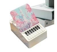 Monthly Calendar 2025 - Musical Table Calendar 12 x 18 x 6 cm with Light and Piano, Table Calendar with Piano Theme, Creative Table Calendar with 32 Famous Songs ? Decoration Es