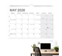 Monthly Calendar 2026-2027 - Planner with Lined Blocks, Holidays and Moon Phases, Calendar for 18 Months from January 2026 to June 2027 | for Home, Offices, Classroom, Meeting Rooms