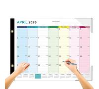 Monthly Calendar Erasable Wall Calendar | Daily Planner from January 2026 to June 2027 for Wall | Large Reusable Calendar with Erasable Marker for Home Kitchen School Office Classroom