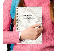 Monthly Calendar Planner | Large Writing Space Monthly Planner,Spiral Calendar with Tabs, 2025-2027 for School, Home