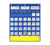Monthly Calendar Pocket Chart for Classroom & Home Kids Calendar Learning Pocket Chart with 89 Multiple Colorful Cards Teaching Teaching Resources Monthly