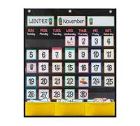 Monthly Calendar Pocket Chart for Classroom & Home Kids Learning with 89 Multiple Colorful Cards Teaching Resources Monthly