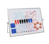 Monthly Calendar Whiteboard with Stand，30X40CM Magnetic Dry Erase Double-Sided A3 White Board，Calendar Planner Boards for Drawing, Writing, Planning (Silver)
