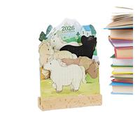 Monthly Desk Calendar 2026 | Sheep Horse Thick Paper Planner - 2026 Calendar Animal Desktop Decor | for Holiday Home Office School Classroom Dorm Apartment Family Kids Women Teacher