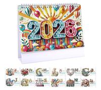Monthly Desk Calendar - Gem Art Painting Stand up Calendar - 12-Month Planner From Jan 2026 to Dec for Meeting Preparation Team Coordination Personal Goal Tracking Home School