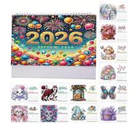 Monthly Desk Calendar - Rhinestone Painting 2026 Calendar Desk Decor,Arts & Crafts Desktop Accessories for Bedroom Christmas Apartment Classroom Kids Teacher Adults