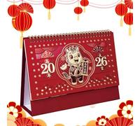 Monthly Desk Diary | Traditional Planner - Lunar New Year Calendar Over 12 Months | For Home School Dorm Bedroom Living Room Students Teens Adults Teachers