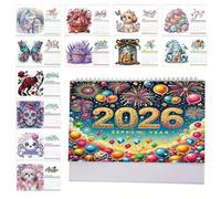 Monthly Diary 2026, Desk Calendar with Rhinestones 2026, Creative and Artisan Office Accessory | Christmas Teacher School Living Room