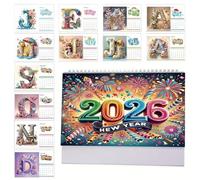 Monthly Diary 2026 - Table Decoration Rhinestone Calendar 2026, Monthly Planner for Apartment, Office, Classroom, Organisation