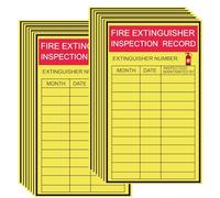 Monthly Fire Extinguisher Inspection Tags Stickers 3 x 5 Inch Year Maintenance Extinguisher Recharge and Inspection Record Labels 60 Pcs (3x5 inch, Yellow)