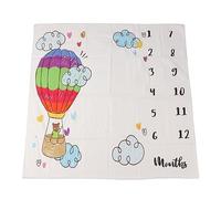 Monthly Photo Mat Baby Milestone Blanket,Age Mat Monthly Fleece Blanket Large Animal Printed Growth Soft Comfortable Blankets for Newborn Boy Girl Gift