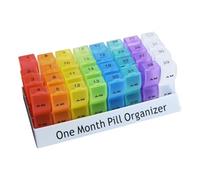 Monthly Pill - 30-Day Pill , Medicine Storage Box for One, 32 Compartments, Daily Medication Container for Morning and Afternoon Medications for Rice